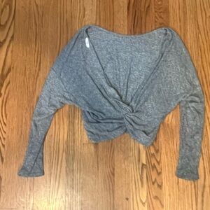 Soprano Gray Twist Front Blouse